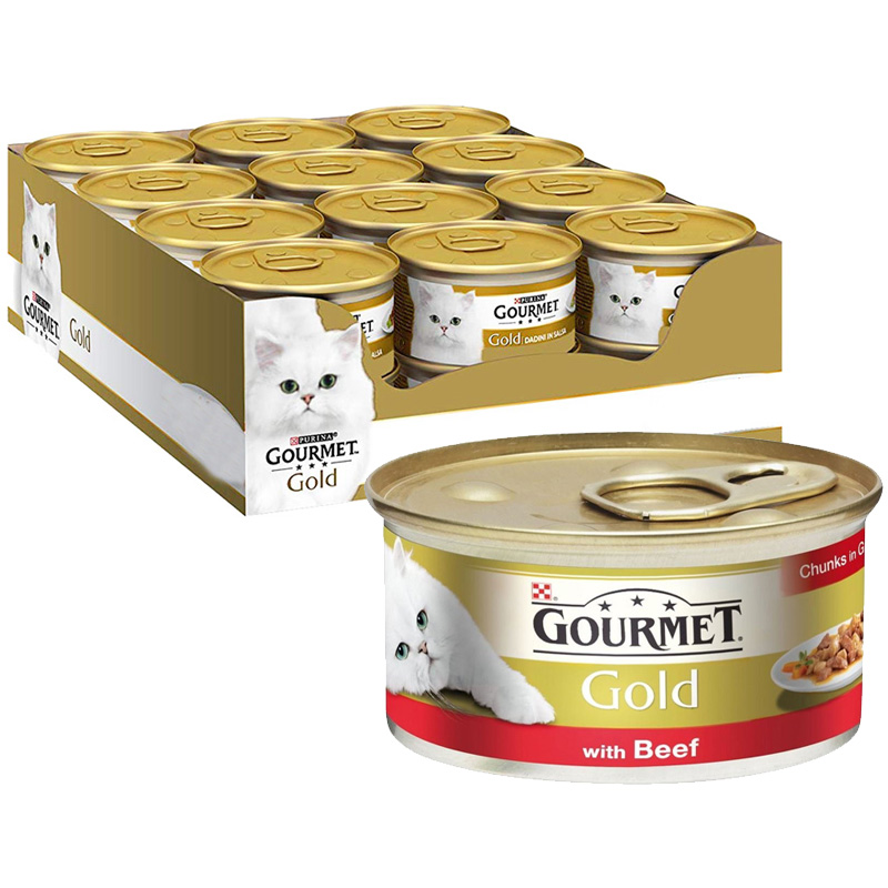 Yaş Kedi Maması Purina Gourmet Gold Parça Sığır Etli 85 grx24 Adet