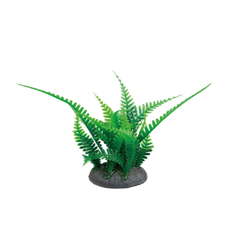 Yeşil Plastik Yapraklı Akvaryum Süs Bitkisi 10x7 cm