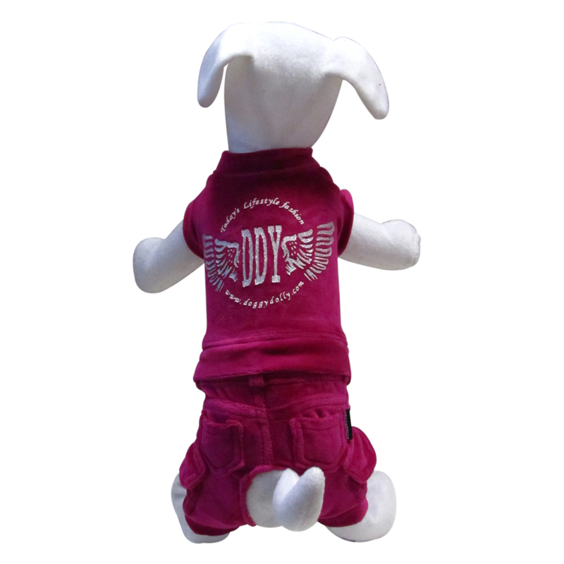 DoggyDolly Paçalı Kadife Köpek Elbisesi Fuşya XSmall | 90,62 TL