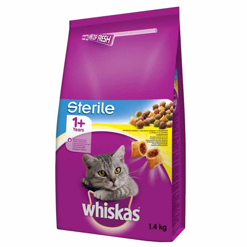 Whiskas Sterile Tavuklu Kısırlaştırılmış Yetişkin Kedi Maması 1,4 Kg | 224,86 TL