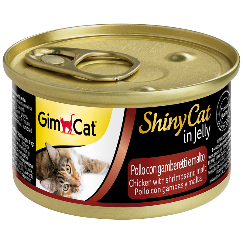 Gimcat Shinycat Tavuklu Karidesli Ve Maltlı Konserve Kedi Maması 70 gr | 20,64 TL
