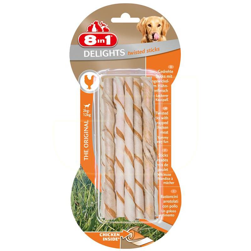 8in1 Delights Twisted Sticks Tavuk Etli Köpek Kemiği 55 gr | 106,76 TL