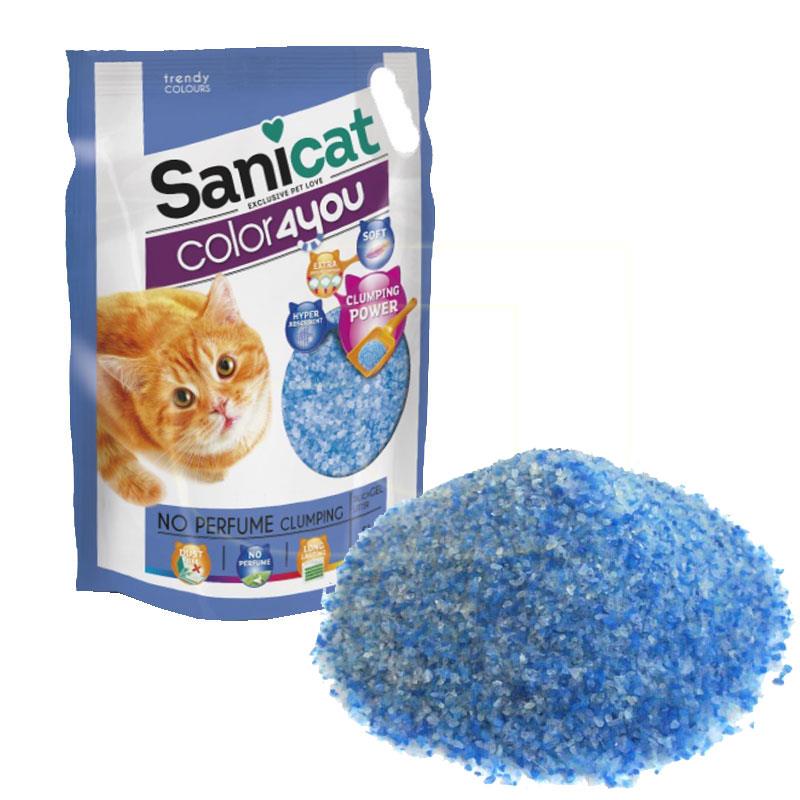 Sanicat Kedi Kumu Color Blue Topaklaşan Silika Kedi Kumu 5 Litre | 89,97 TL