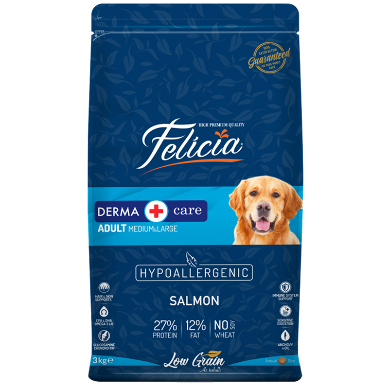 Felicia Somon Balıklı Düşük Tahıllı Hipoalerjenik Köpek Maması 3 Kg | 263,50 TL