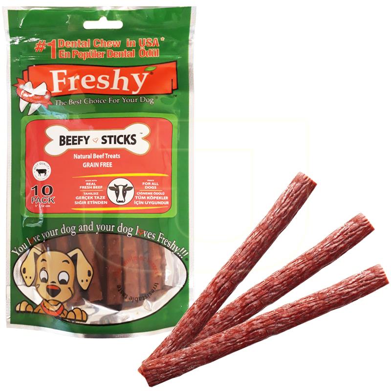 Freshy Beefy Sticks Sığır Etli Tahılsız Köpek Ödülü 100 gr 10 Adet | 67,26 TL