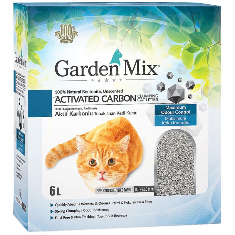 Gardenmix Aktif Karbonlu Topaklaşan Bentonit Kedi Kumu 6 Litre | 105,21 TL