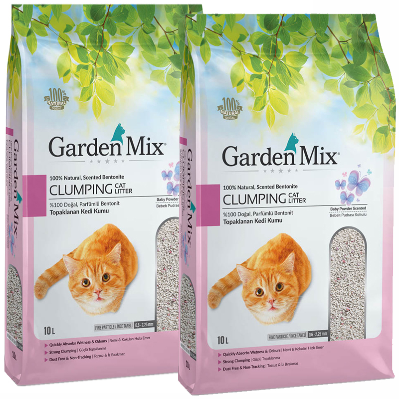 Garden Mix Bebek Pudrası Kokulu Kedi Kumu İnce Taneli 10 Litrex2 Adet | 207,16 TL