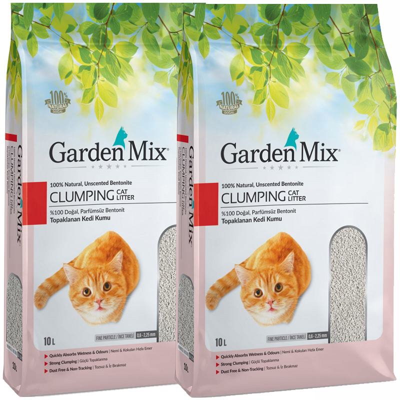 Garden Mix Parfümsüz Kedi Kumu İnce Taneli 10 Litrex2 Adet | 179,31 TL