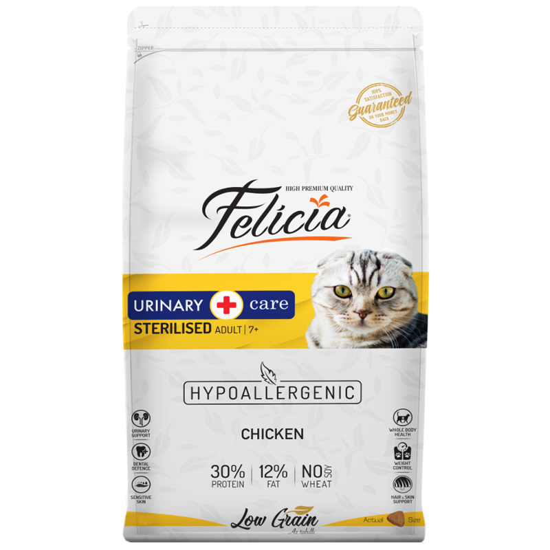 Felicia Tavuklu Düşük Tahıllı Kısırlaştırılmış Yaşlı Kedi Maması 12 kg | 450,09 TL