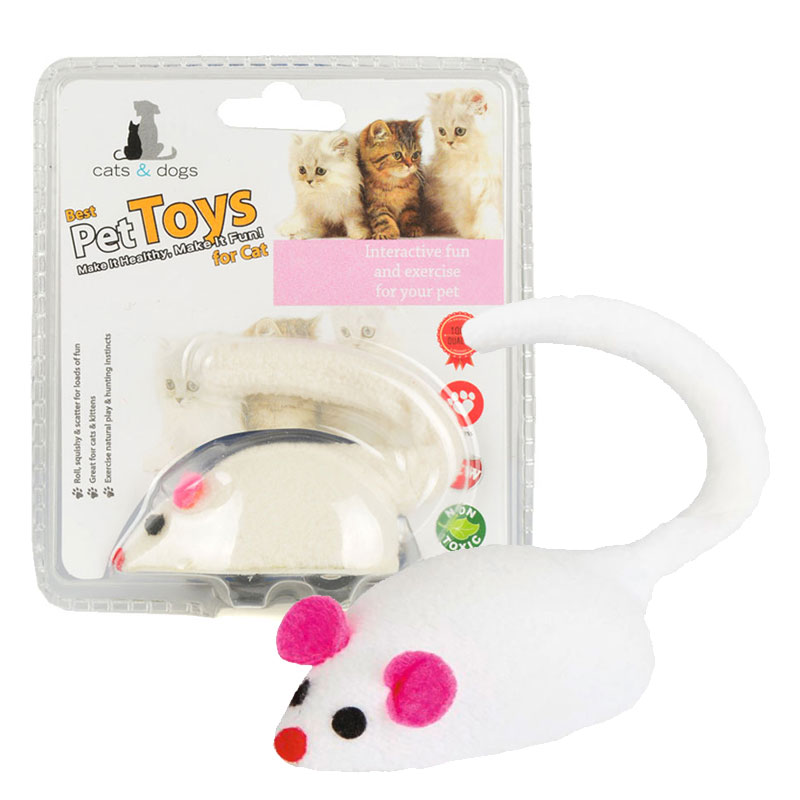 Flip Pet Kurmalı Fare Kedi Oyuncağı Beyaz 7 cm | 105,36 TL