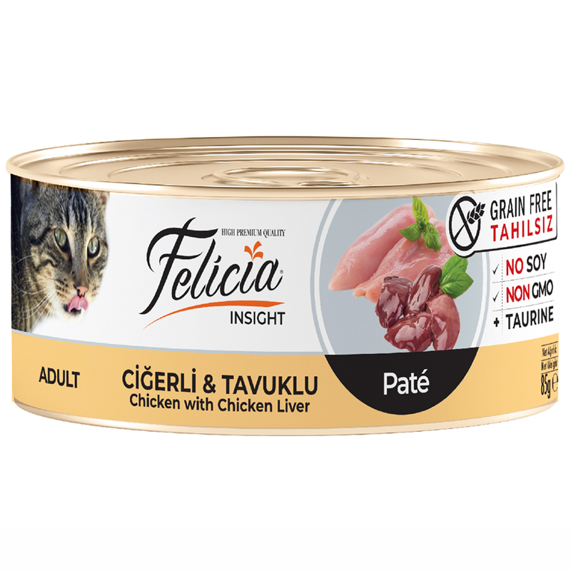Felicia Ciğerli Ve Tavuklu Pate Tahılsız Kedi Maması 85 gr | 10,83 TL