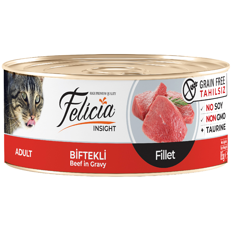 Felicia Biftekli Fileto Tahılsız Yaş Kedi Maması 85 gr | 23,35 TL