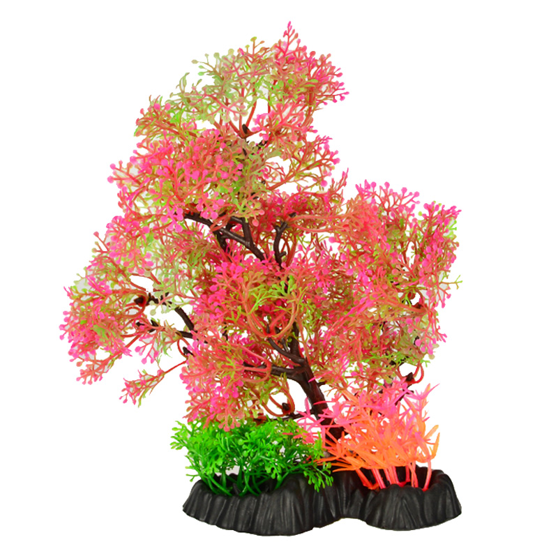 Natural Coral Pembe Yapraklı Plastik Akvaryum Bitkisi 21 cm | 48,76 TL