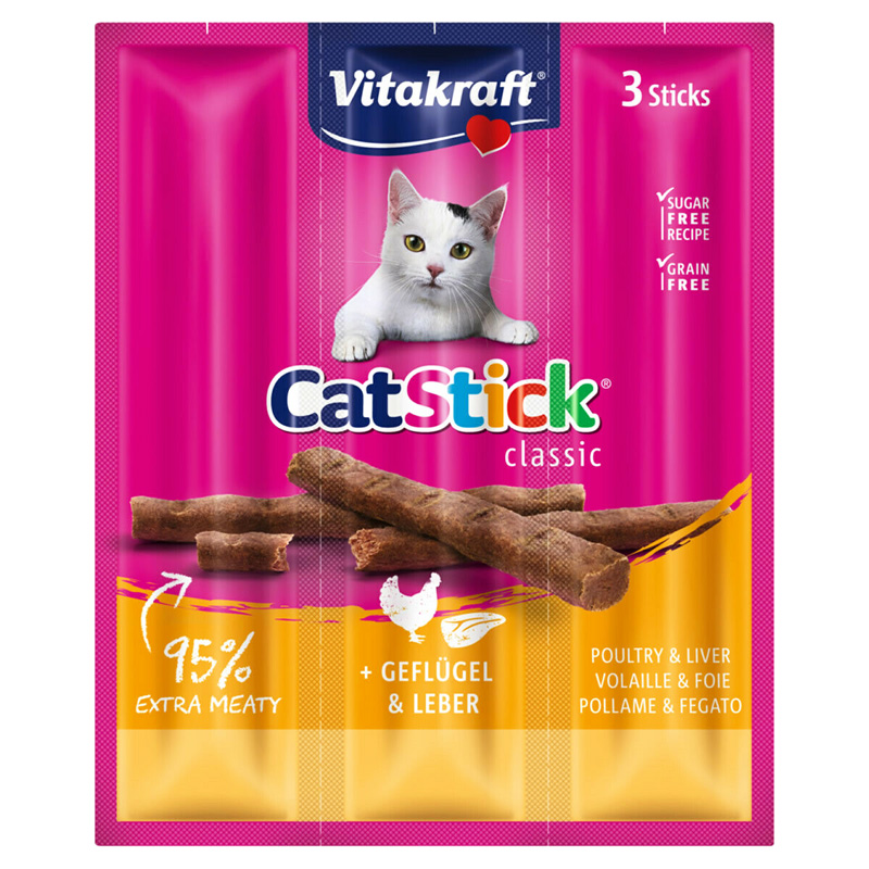 Vitakraft Cat Stick Kedi Ödül Çubuğu Kümes Hayvanlı Ve Ciğerli 3x18 gr | 23,37 TL