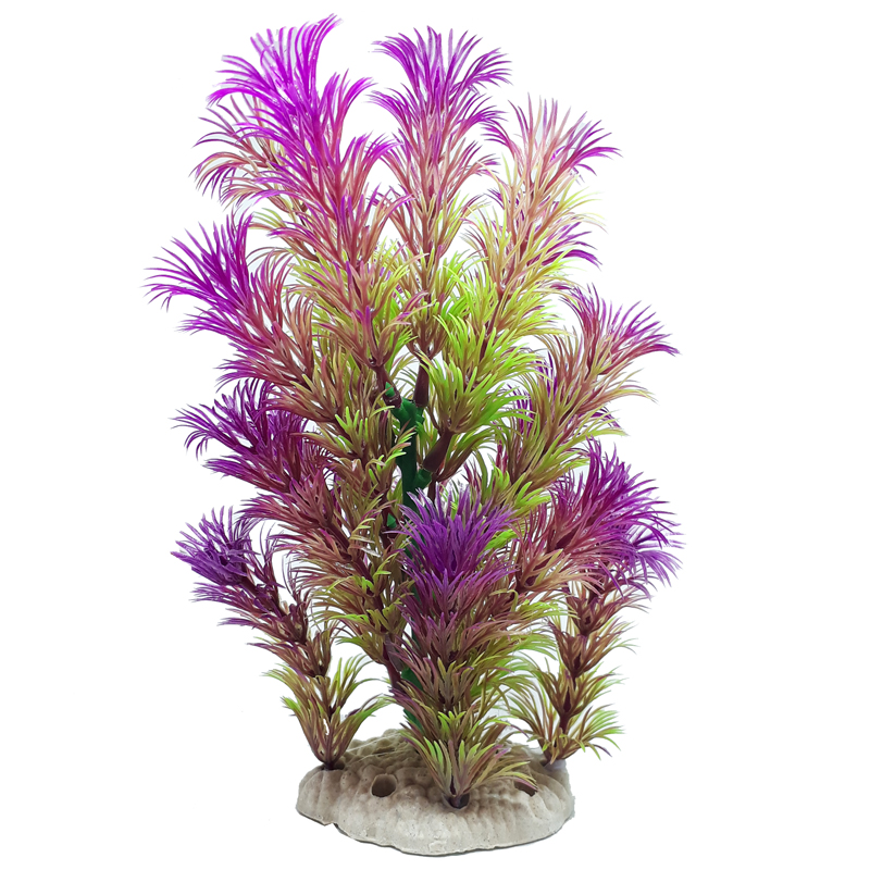 Mor Yeşil Yapraklı Yapay Akvaryum Bitkisi 19 cm | 25,41 TL