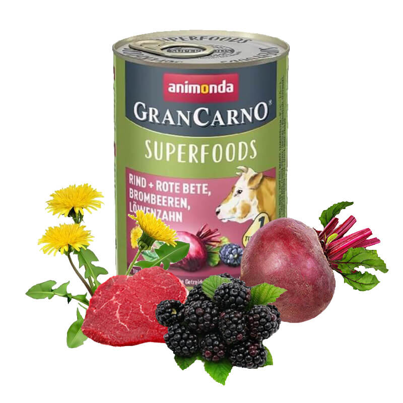 Animonda Superfoods Sığır Eti Pancar Ve Böğürtlenli Köpek Konserve 400 gr | 43,20 TL