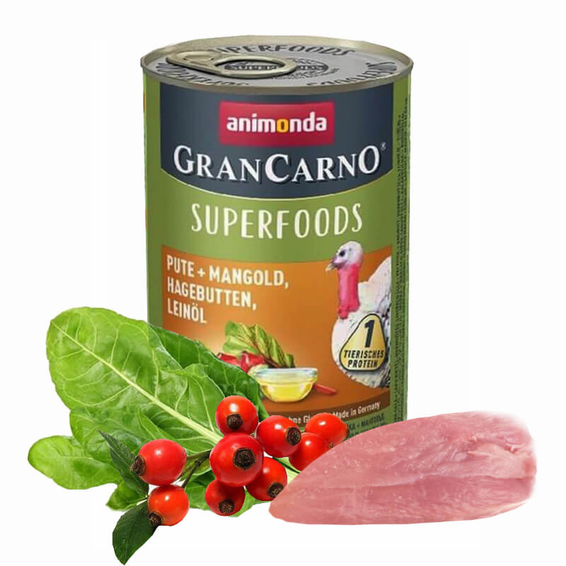 Animonda Superfoods Hindi Kuşburnu Ve Pazılı Yaş Köpek Maması 400 gr | 41,60 TL
