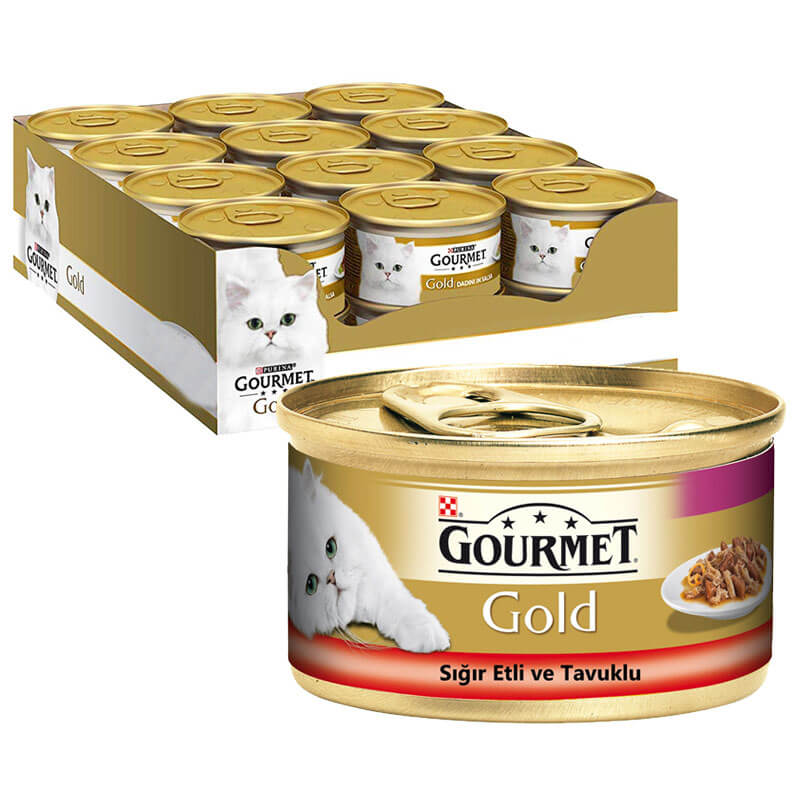 Purina Gourmet Gold Sığır Etli Ve Tavuklu Kedi Konserve 85 grx24 Adet | 267,26 TL