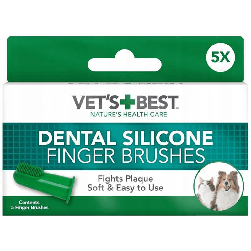 Vet's Best Kedi ve Köpekler için Silikon Başlıklı Parmak Diş Fırçası 5,5 cm 5 Adet | 154,97 TL
